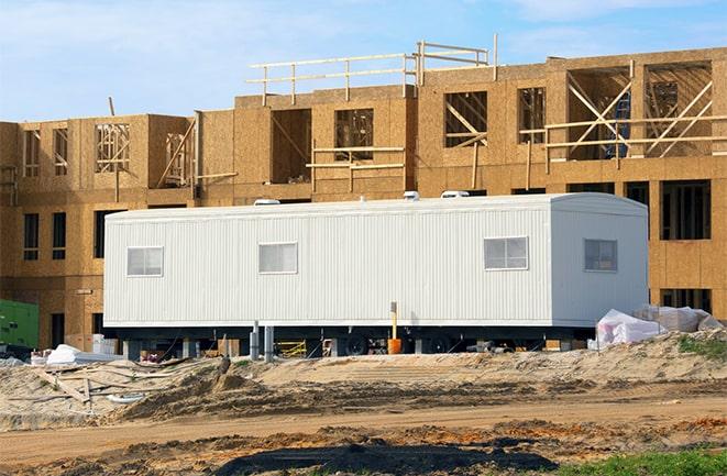 rental office trailers at a construction site in West Menlo Park